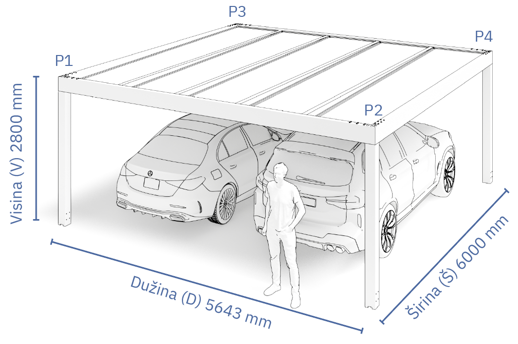 HR-3D Carport 2cars